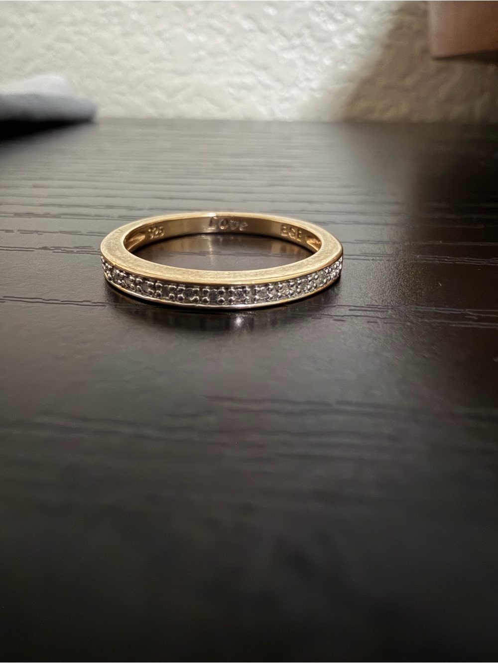 The Bradford Exchange "Love" Pavé Eternity Stacking Band Ring 925